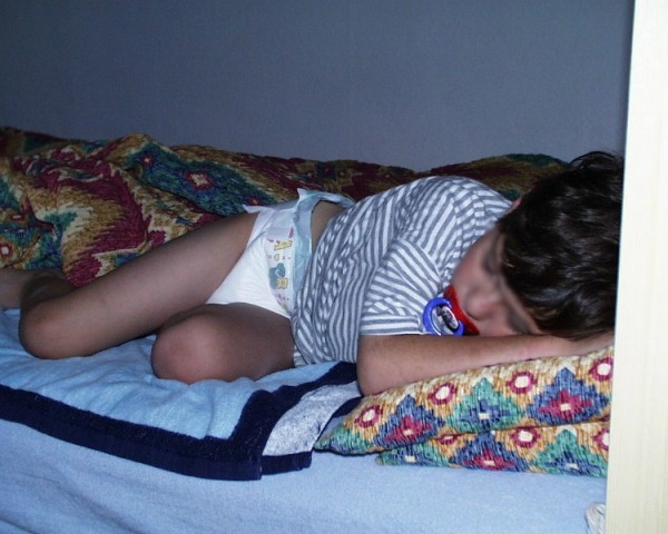 8 year old diaper boy pacifier pampers